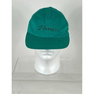 Z. Cavaricci Embroidered 100% Cotton Snapback Hat Cap Green OS Made in USA F238